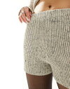 GC\X ASOS DESIGN rib knitted shorts co ord in grey fB[X