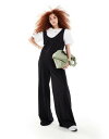 GC\X ASOS DESIGN 2 in 1 pinny jumpsuit with wide leg in black fB[X