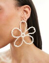 エイソス エイソス ASOS DESIGN stud earring with XL faux pearl floral detail レディース