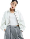 エイソス エイソス ASOS DESIGN textured bomber jacket with collar detail in ecru レディース