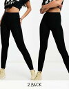 エイソス ASOS DESIGN 2 pack leggings in black レディース