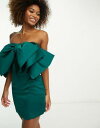 フォーエバーニュー Forever New dramatic bow mini dress in emerald green レディース