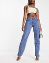 ~bV[GpCA Missyempire low rise split leg jeans in blue fB[X