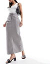 リバーアイランド リバーアイランド River Island tailored PU column skirt in light grey レディース