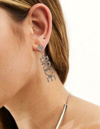 サウスビーチ South Beach bridal drop embellished earrings in silver レディース