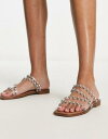 スティーブマデン メデン Steve Madden Skyler rhinestone studded sandals in clear レディース