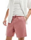 GC\X ASOS DESIGN slim mid length linen shorts in pink Y