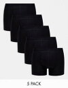 GC\X ASOS DESIGN 5 pack trunks in black cotton Y