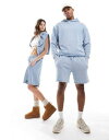 GC\X ASOS DESIGN unisex co-ord oversized shorts in washed denim blue jZbNX