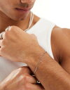エイソス エイソス ASOS DESIGN sterling silver bracelet with dotted chain in silver メンズ