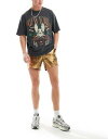 GC\X ASOS DESIGN slim shorter length short in gold metallic Y