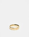 GC\X ASOS DESIGN waterproof stainless steel band ring in gold tone Y