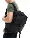 GC\X ASOS DESIGN backpack bag with front pocket and clasp closure in black Y