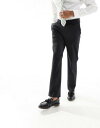 エイソス ASOS DESIGN skinny linen mix suit trousers in black メンズ