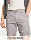 GC\X ASOS DESIGN skinny chino shorts in mid length in light grey Y