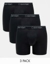 JoNC Calvin Klein 3-pack micro stretch boxer brief with contrast logo waistbands in black Y