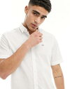 カルバン・クライン カルバンクライン Calvin Klein poplin stretch short sleeve regular shirt in white メンズ