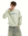 J[n[g Carhartt WIP script sweatshirt in green Y