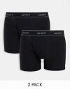 J[n[g Carhartt WIP cotton 2 pack boxers in black Y