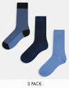 o[ACh River Island 3 pack socks in blue Y