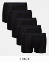 Selected Homme Johan 5 pack trunks in black Y