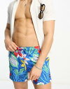 スピード Speedo volley 14 swimshorts with floral print in blue メンズ