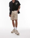 gbv} Topman slim chino shorts in stone Y