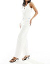 4th & Reckless linen look tailored wide leg trousers co-ord in white fB[X