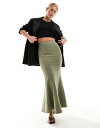 AhAU[Xg[[Y & Other Stories fluted maxi skirt in khaki fB[X