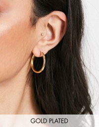 エイソス ASOS DESIGN 14k gold plated 25mm hinge hoop earring レディース