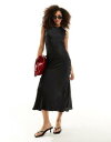 エイソス　ドレス エイソス ASOS DESIGN satin midi dress in black レディース