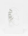 GC\X ASOS DESIGN pack of 5 ear cuffs with mixed detail in silver tone fB[X