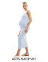 エイソス　ドレス ASOS Maternity エイソス ASOS DESIGN Maternity knitted tank midaxi dress in blue レディース