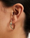 GC\X ASOS DESIGN hoop earrings with snake enamel detail in gold tone fB[X