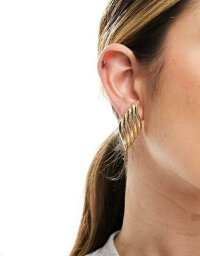 エイソス ASOS DESIGN stud earrings with ridged design in gold tone レディース