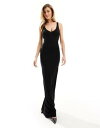 エイソス　ドレス エイソス ASOS DESIGN 90s neckline minimal maxi dress in black レディース