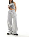 GC\X ASOS DESIGN wide leg cocoon jogger in grey marl fB[X