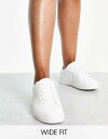 エイソス ASOS DESIGN Wide Fit Drama trainers in white レディース