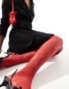 エイソス ASOS DESIGN floral lace tights in red レディース