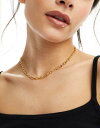 GC\X ASOS DESIGN waterproof stainless steel necklace with twisted chain design in gold tone fB[X