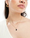 ASOS Curve エイソス ASOS DESIGN Curve necklace with molten black enamel pendant in gold tone レディース