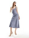 GC\X ASOS DESIGN high apex maxi slip dress in blue fB[X