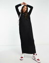 エイソス　ドレス エイソス ASOS DESIGN long sleeve maxi t-shirt dress in black レディース