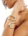 GC\X ASOS DESIGN cuff bracelet with wrap around open design in gold tone fB[X