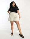 ASOS Curve GC\X ASOS DESIGN Curve dad short with linen in stone fB[X