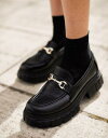 エイソス エイソス ASOS DESIGN Magnus chunky loafers in black レディース