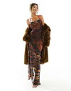 エイソス　ドレス エイソス ASOS DESIGN strappy maxi dress with contrast ties in tiger print レディース