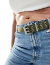 エイソス ASOS DESIGN CURVE webbed waist and hip jeans belt in khaki レディース