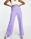 GC\X ASOS DESIGN relaxed wide leg flare trousers in lilac fB[X