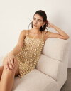 エイソス　ドレス エイソス ASOS EDITION embellished pearl and chain mini dress in gold レディース